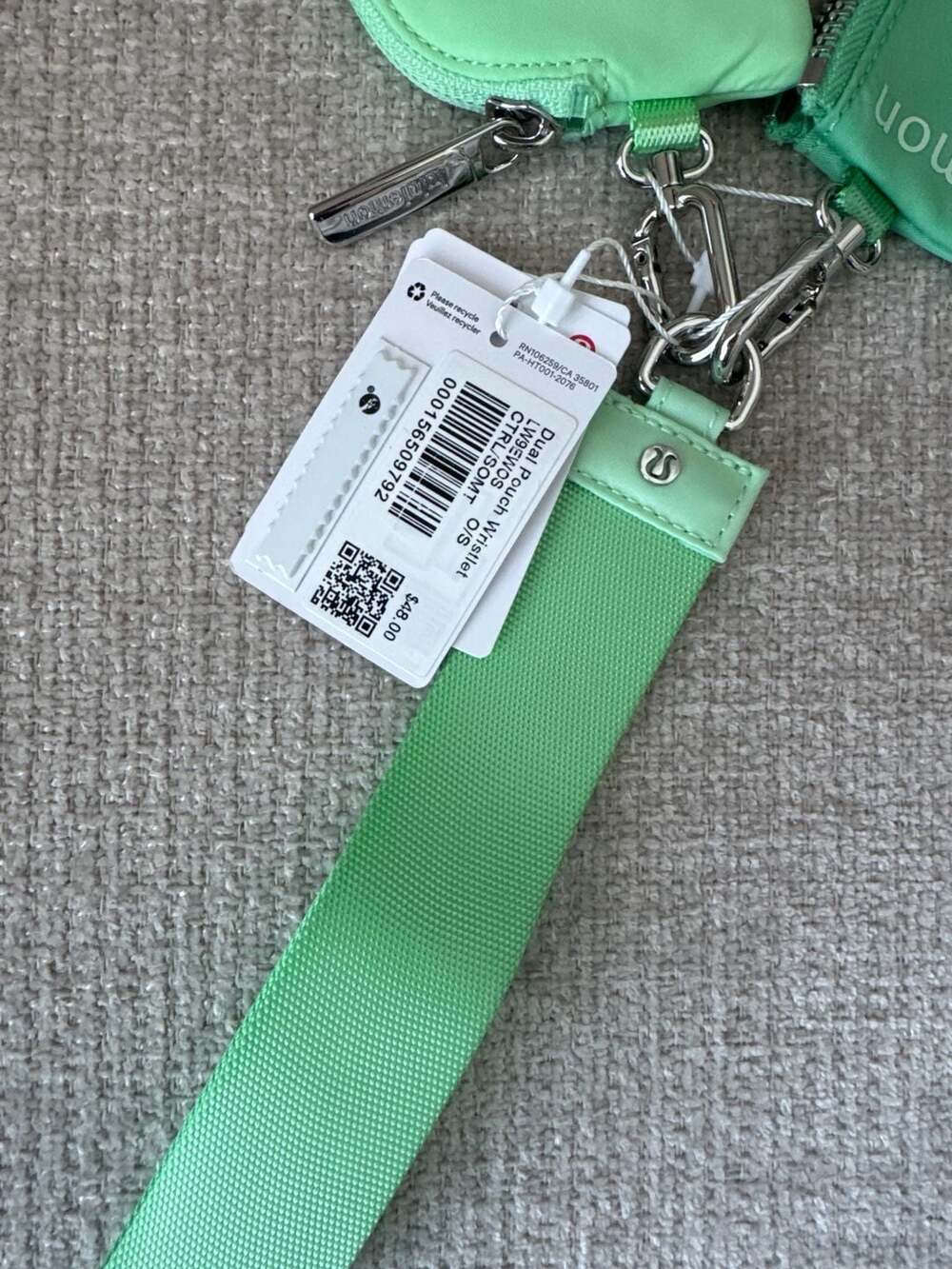Lululemon Dual Pouch Wristlet Citra Lime / Sonic Mint - Picture 2 of 3